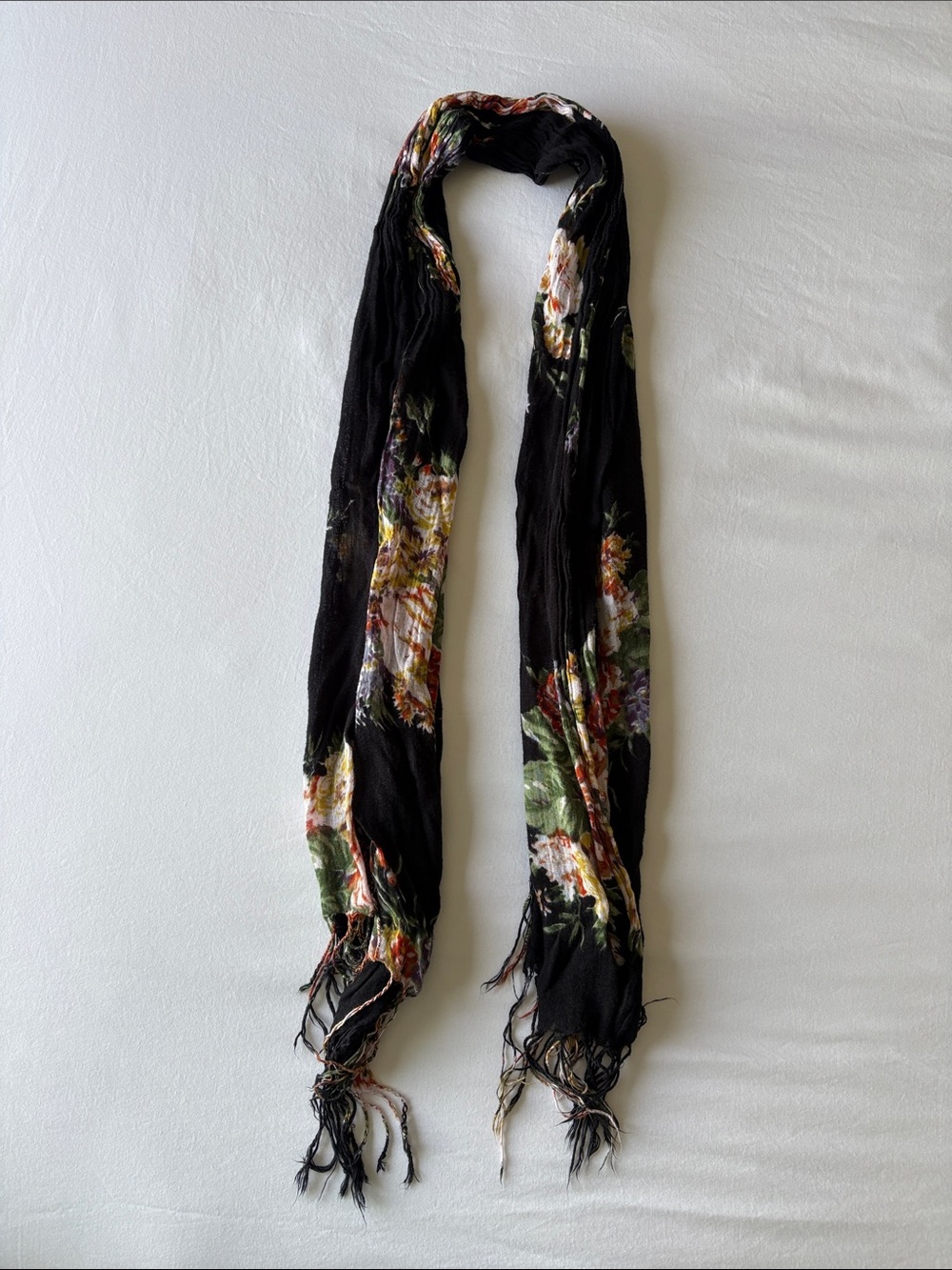 Black Floral Lightweight Women's Scarf